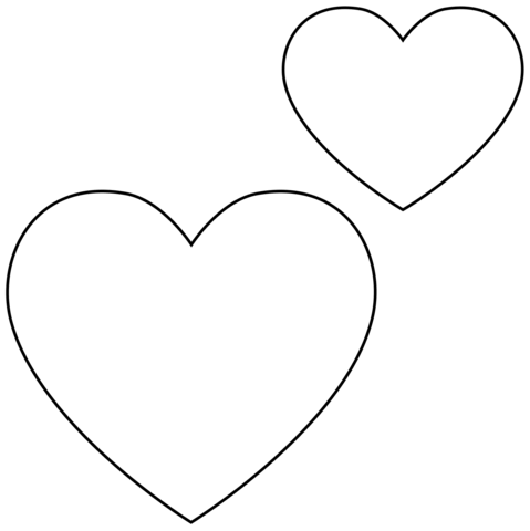 Two Hearts Emoji Coloring Page